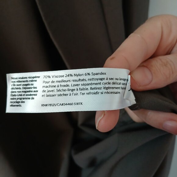 Eileen Fisher Women's Size‎ Medium Crepe Open Cardigan Brown Long Sleeve Pocket - Picture 11 of 12